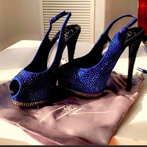 Giuseppe Zanotti Real Swarovski crystals. None missing